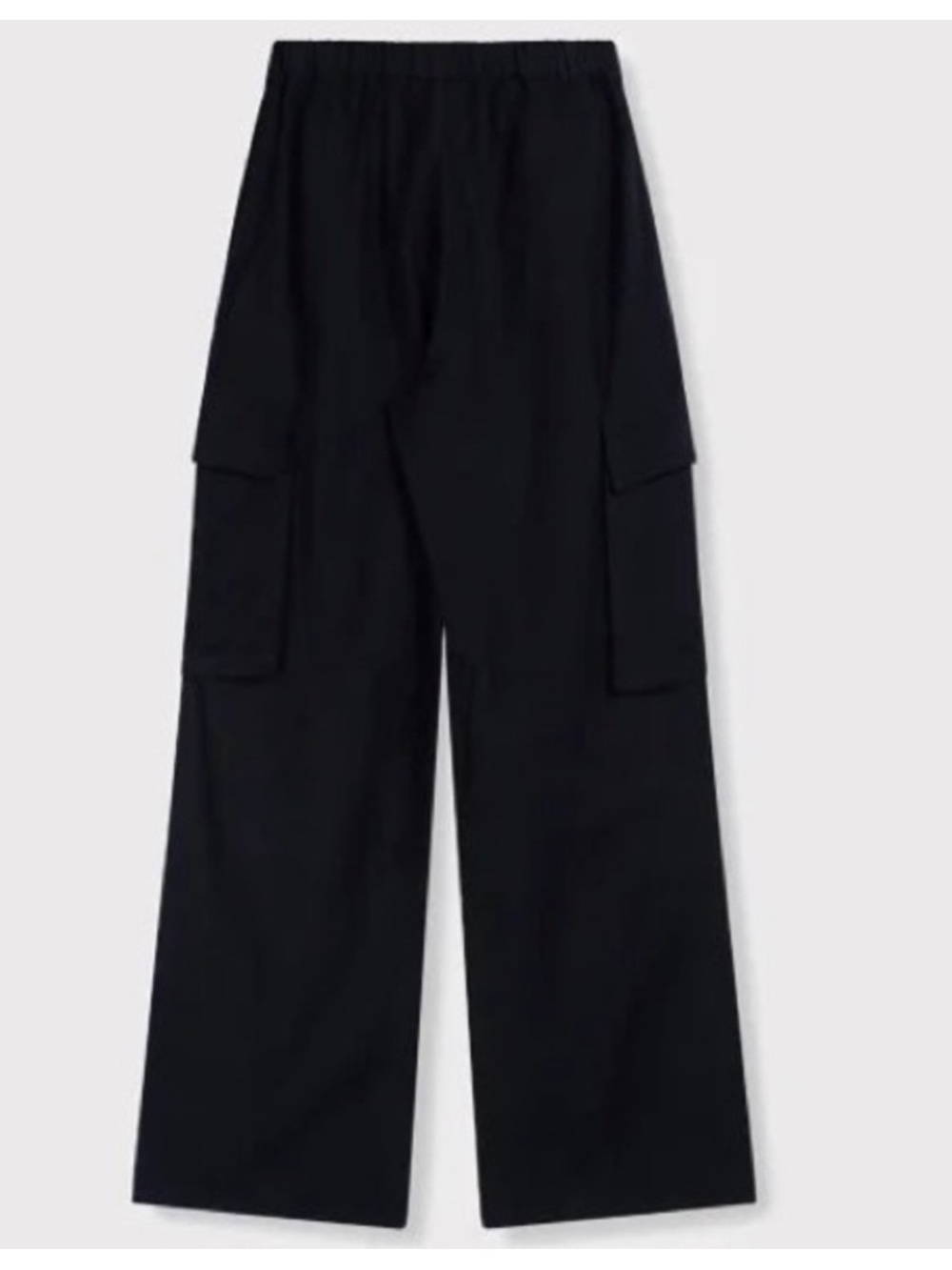 Zara Wide-Leg Cargo Pants in Black M